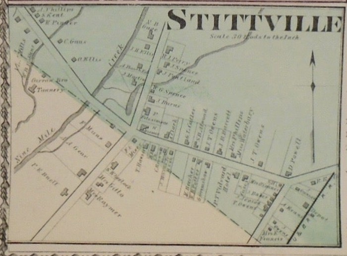 A 19th-century map of Stittville, New York
